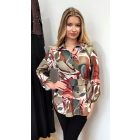 Mya BARNA ZÖLD MINTÁS BLÚZ