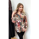 Mya BARNA ZÖLD MINTÁS BLÚZ