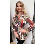 Mya BARNA ZÖLD MINTÁS BLÚZ