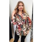 Mya BARNA ZÖLD MINTÁS BLÚZ