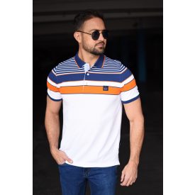 Balance Piké narancs csíkos póló