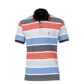 Casamoda narancs csíkos galléros póló