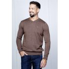 Balance V nyakú kötött pulóver barna