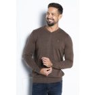 Balance V nyakú kötött pulóver barna