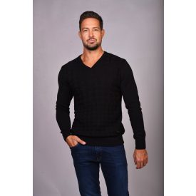 Balance V nyakú kötött pulóver fekete