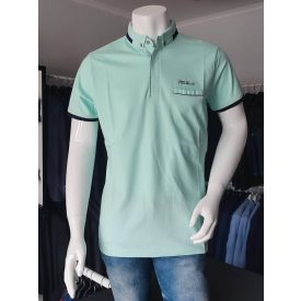 Antracid almazöld galléros póló