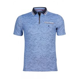 Hajo galléros kék mintás polo