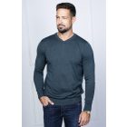 Balance V nyakú kötött pulóver kék