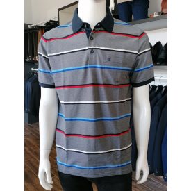 Casamoda szürke csíkos galléros póló