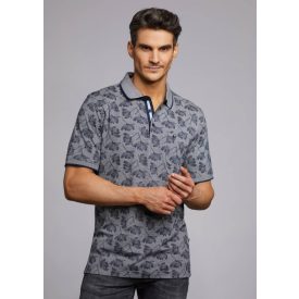 Hajo galléros szürke mintás polo