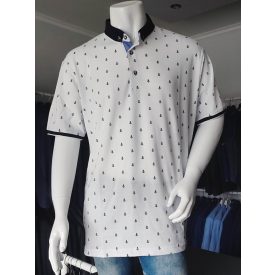 Antracid extra méretű fehér mintás póló